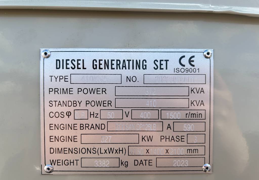 Elektrický generátor Doosan DP126LB - 410 kVA Generator - DPX-19854: obrázok 4