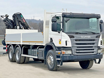 Auto s hydraulickou rukou, Valníkový/ Plošinový nákladný automobil Scania P 360 * HIAB 166D S-4 HIDUO/FUNK * 6x4: obrázok 3