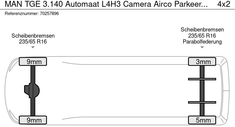 Furgon MAN TGE 3.140 Automaat L4H3 Camera Airco Parkeersensoren L3H2 Airco Cruise control: obrázok 20