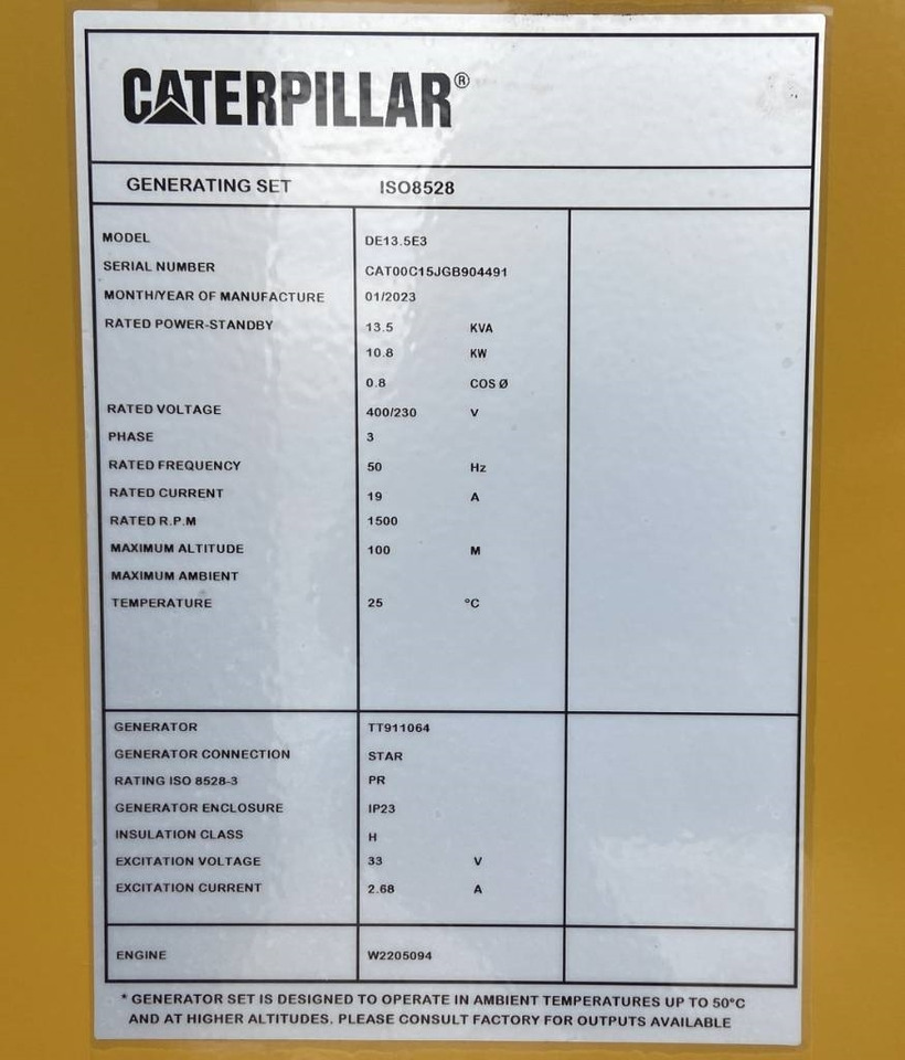 Nový Elektrický generátor CAT DE13.5E3 - 13.5 kVA Generator - DPX-18001: obrázok 6