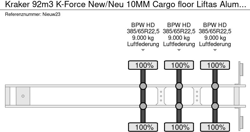 Náves s posuvnou podlahou kraker 92m3 K-Force New/Neu 10MM Cargo floor Liftas Aluminium velgen: obrázok 18